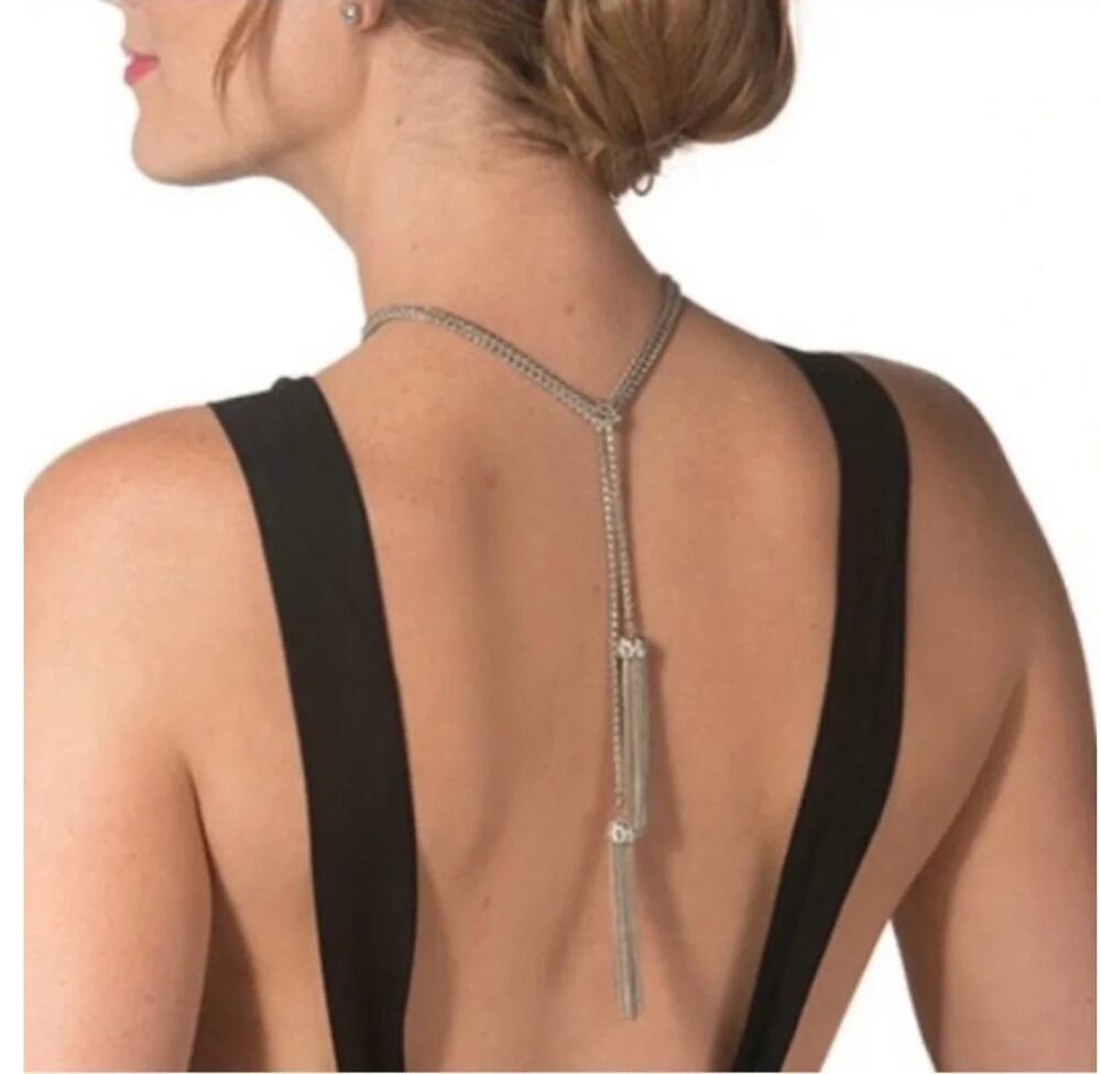 Premier Designs Silver Tone Rope Chain with Embelished Tassels‎